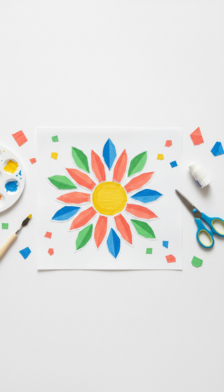 Painted paper collage exploration